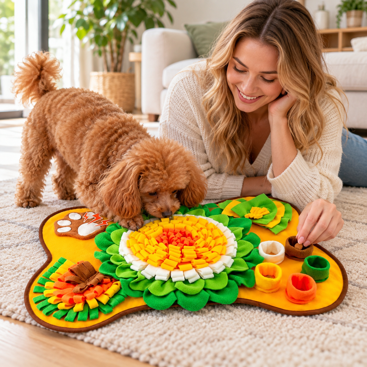 🐾 Pet Toy | Fleece | Indoor Enrichment | Dogs | Floral Design