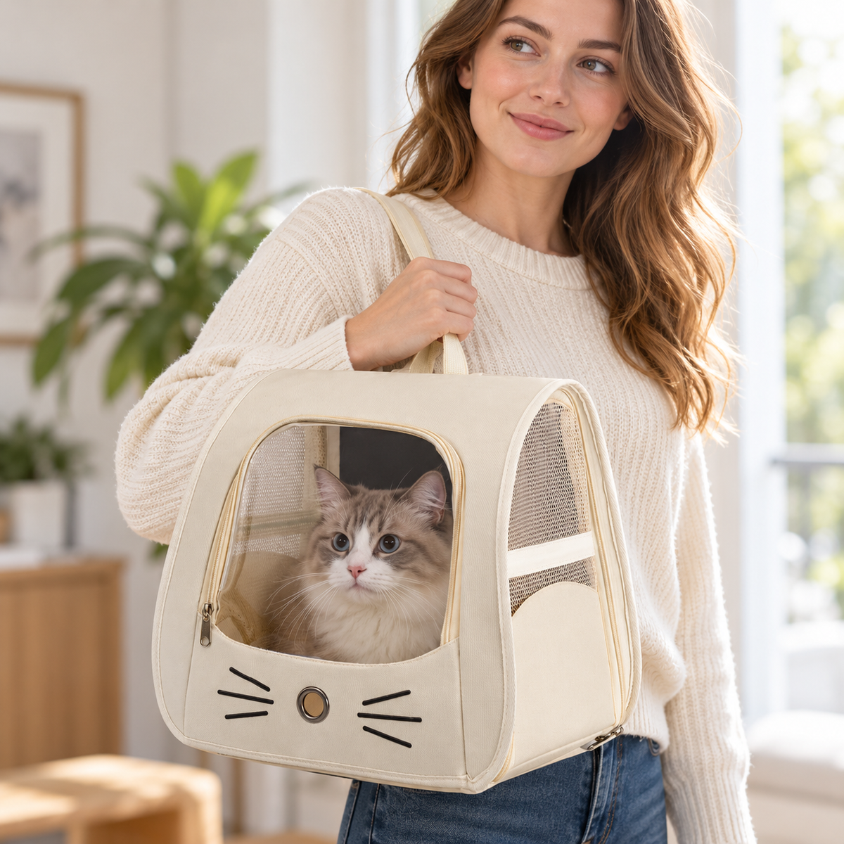 🐾 Travel Essential | Durable Oxford Fabric Carrier | Outdoor Adventure Gift for Pet Owners