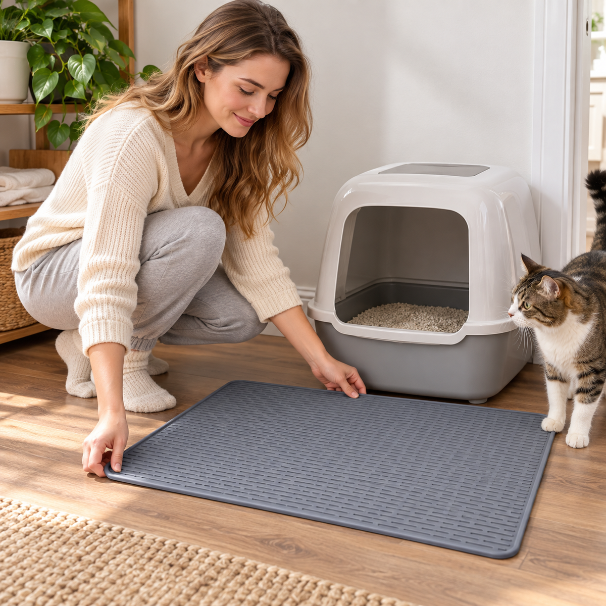 🐾 Home Essential | Soft Silicone Cat Litter Mat | Clean Space Gift for Cat Owners