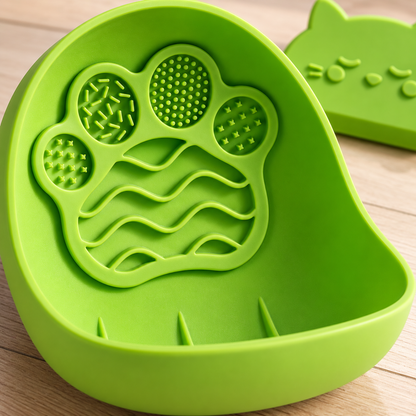 🐾 Slow Feeder | Food-Grade Silicone Mealtime | Playful Paw Texture