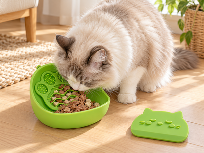🐾 Slow Feeder | Food-Grade Silicone Mealtime | Playful Paw Texture