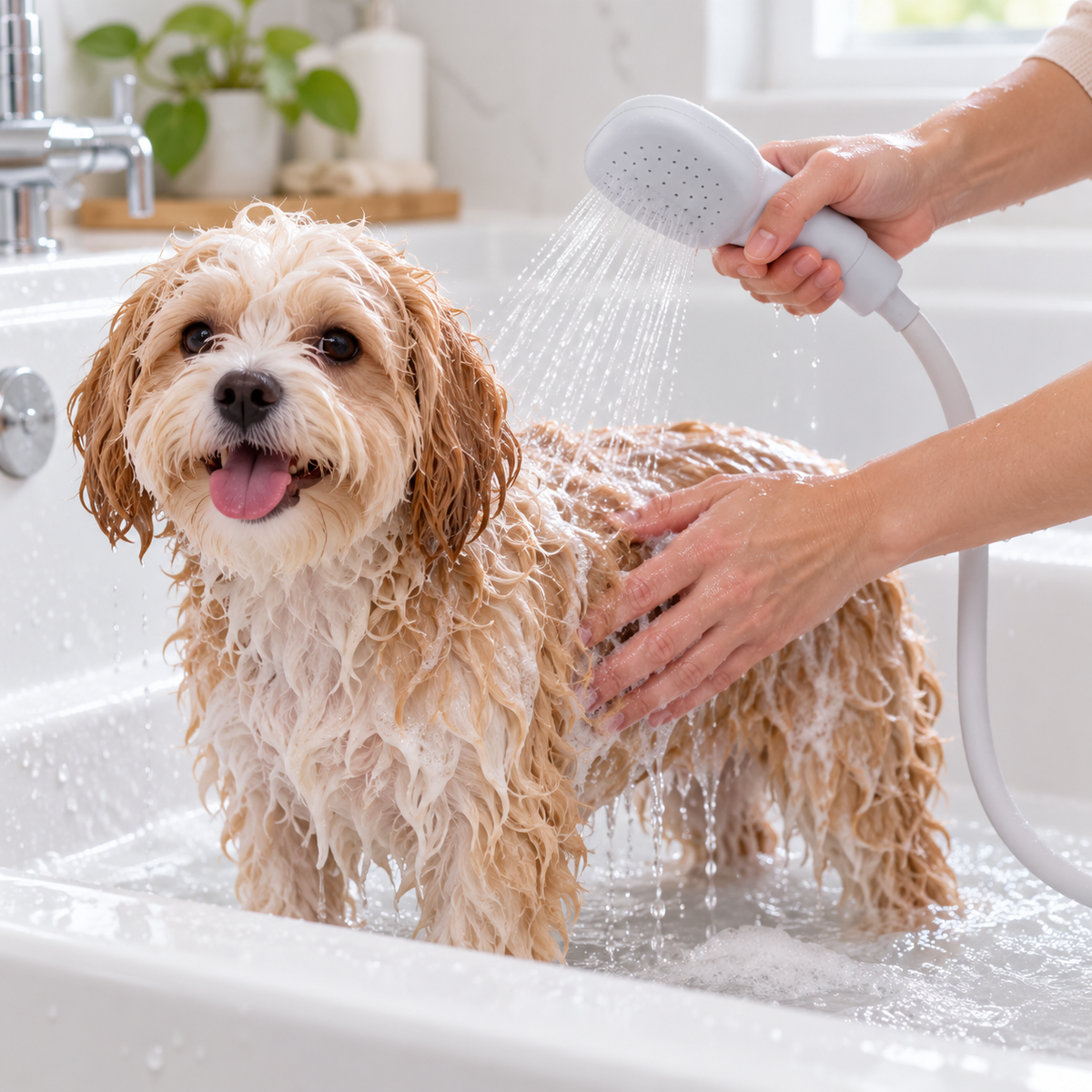 🚿 Pet Shower Tool | Silicone Spray Hose | Home Bath Routine | Gift For Dog Owners | Flexible Wash Design