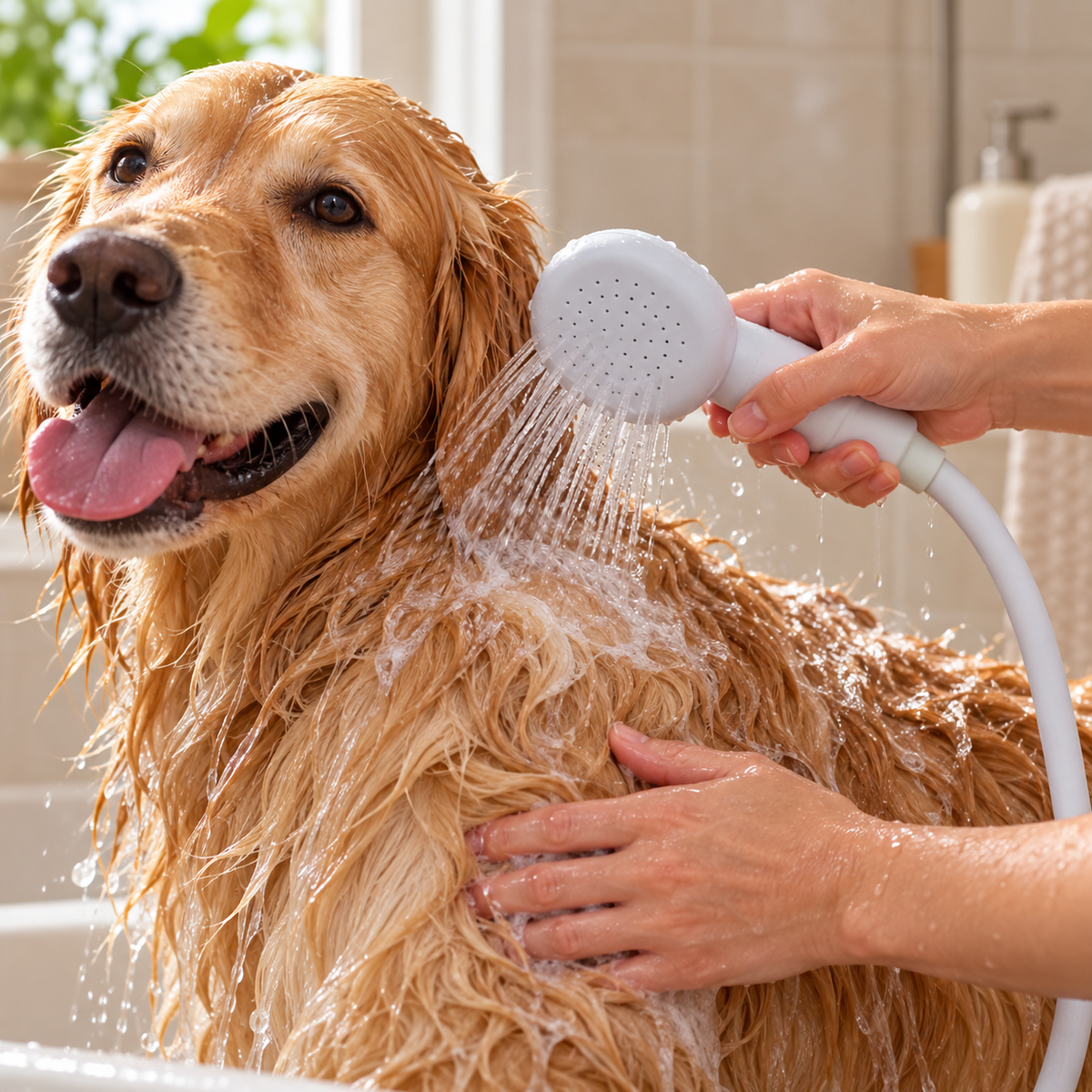 🚿 Pet Shower Tool | Silicone Spray Hose | Home Bath Routine | Gift For Dog Owners | Flexible Wash Design