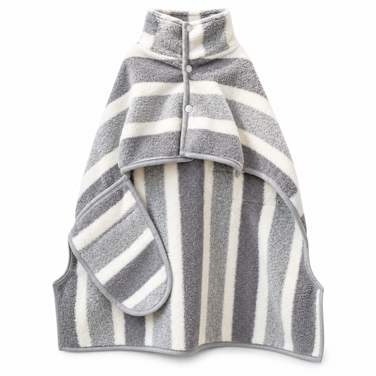 💧 Pet-Approved | Thick Cloud-Soft Coral Fleece | Fast-Drying Striped Pet Robe