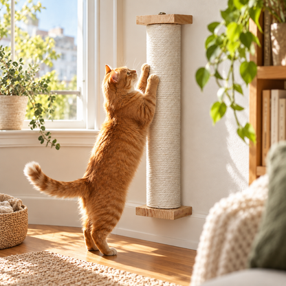 🐱 Modern Cat Scratching Tower | Natural Sisal Rope Design | Home Wall Decor Gift for Cat Lovers