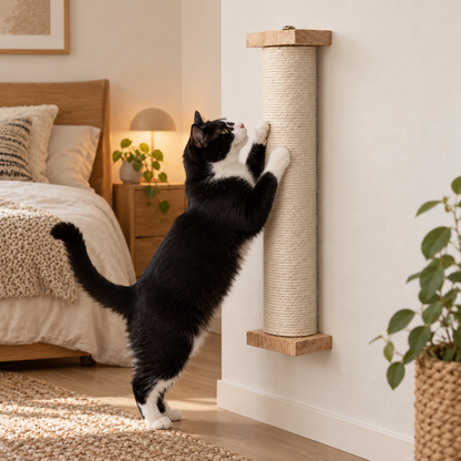 🐱 Modern Cat Scratching Tower | Natural Sisal Rope Design | Home Wall Decor Gift for Cat Lovers