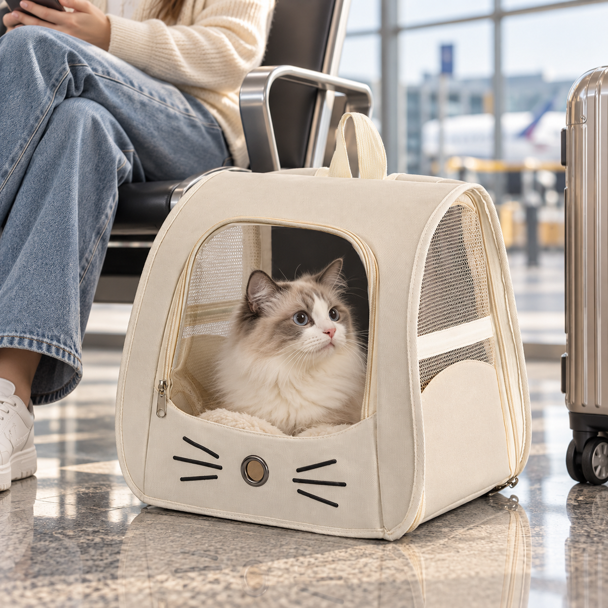 🐾 Travel Essential | Durable Oxford Fabric Carrier | Outdoor Adventure Gift for Pet Owners